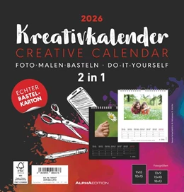 Abbildung von Alpha Edition | Kreativ-Kalender M - 2 in 1: schwarz und weiss 2026 - 21x22 cm - Foto, Malen, Basteln - datiert - Kreativkalender - Foto-Kalender - Alpha Edition | 1. Auflage | 2025 | beck-shop.de