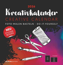 Abbildung von Alpha Edition | Kreativ-Kalender schwarz 2026 - 32 x 33 - Foto, Malen, Basteln - datiert - Kreativkalender - Foto-Kalender - Alpha Edition | 1. Auflage | 2025 | beck-shop.de