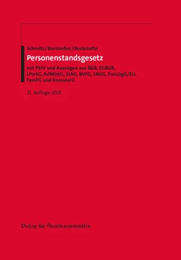 Abbildung von Schmitz / Bornhofen | Personenstandsgesetz | 21. Auflage | 2025 | beck-shop.de