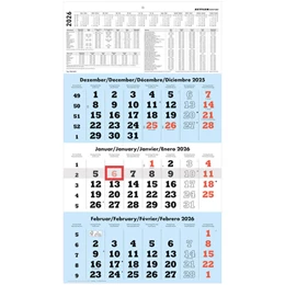 Abbildung von Zettler Kalender | 3-Monatskalender blau 2026 - 33x45 - mit Kopftafel - Datumsschieber - 958-0015 | 1. Auflage | 2025 | beck-shop.de