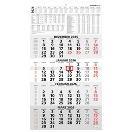 Abbildung von Zettler Kalender | 4-Monatskalender rot 2026 - 33x45 - mit Kopftafel - Datumsschieber-    959-0011-1 | 1. Auflage | 2025 | beck-shop.de