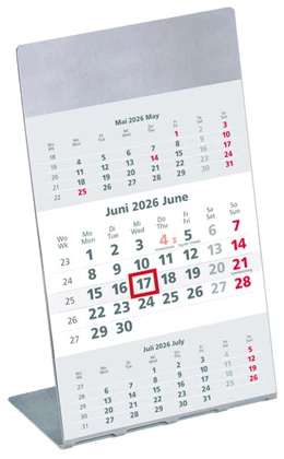 Abbildung von Zettler Kalender | 3-Monatskalender 2026 10,5x14,5cm mit Edelstahlaufsteller und Magnestreifen - Datumsweiser - 980-6100-1 | 1. Auflage | 2025 | beck-shop.de