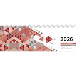 Abbildung von Zettler Kalender | Tischquerkalender rot 2026 - 29,6x9,9 cm - 1 Woche auf 2 Seiten - Stundeneinteilung 7 - 19 Uhr - inkl. Jahresübersicht - Bürokalender - 116-0011 | 1. Auflage | 2025 | beck-shop.de