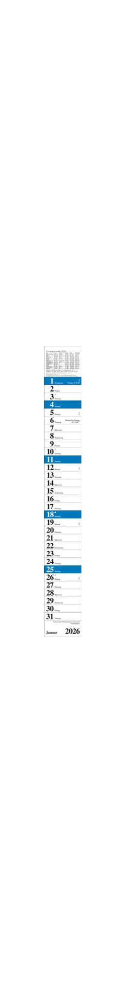 Abbildung von Korsch | Streifenplaner Praktika Blau 2026 | 1. Auflage | 2025 | beck-shop.de