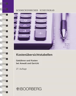 Abbildung von Kostenübersichtstabellen | 27. Auflage | 2025 | beck-shop.de