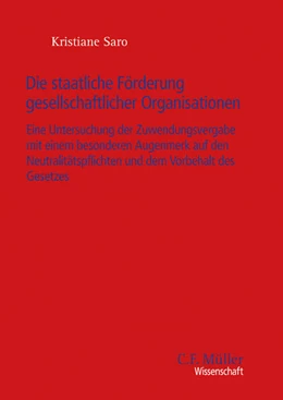 Abbildung von Saro | Die staatliche Förderung gesellschaftlicher Organisationen | 1. Auflage | 2025 | beck-shop.de