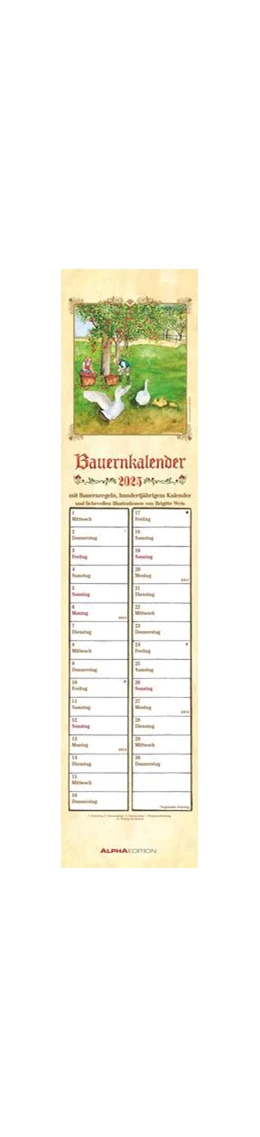 Abbildung von Alpha Edition | Streifenplaner Bauernkalender 2026 - Streifen-Kalender 11,3x49x5 cm - mit 100-jährigem Kalender und Bauernregeln - Wandplaner - Alpha Edition | 1. Auflage | 2025 | beck-shop.de