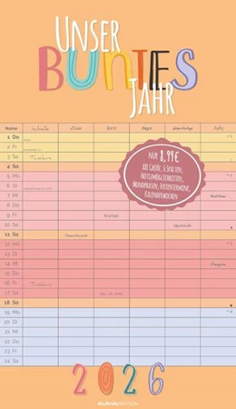 Abbildung von Alpha Edition | Unser buntes Jahr 2026 Familienplaner - Familien-Timer 26x45 cm - Offset-Papier - mit Ferienterminen - Wand-Planer - Familienkalender - Alpha Edition | 1. Auflage | 2025 | beck-shop.de