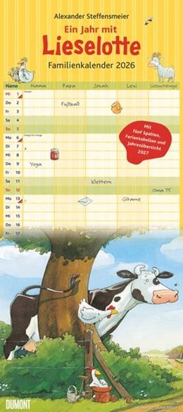 Abbildung von DUMONT Kalender | Die Kuh Lieselotte Familienkalender 2026 - Von Alexander Steffenmeier - Familienplaner mit 5 Spalten - Format 22 x 49,5 cm | 1. Auflage | 2025 | beck-shop.de