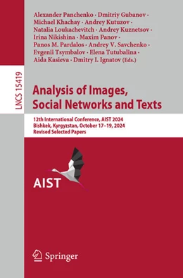 Abbildung von Panchenko / Gubanov | Analysis of Images, Social Networks and Texts | 1. Auflage | 2025 | beck-shop.de