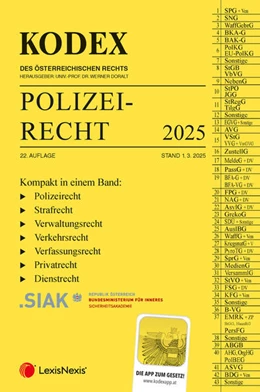 Abbildung von KODEX Polizeirecht 2025 - inkl. App | 22. Auflage | 2025 | beck-shop.de