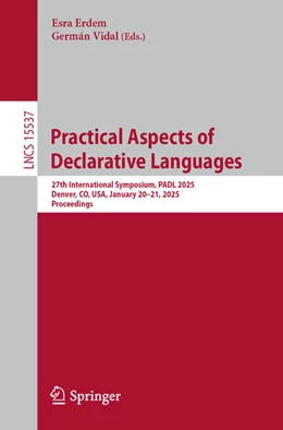 Abbildung von Erdem / Vidal | Practical Aspects of Declarative Languages | 1. Auflage | 2025 | beck-shop.de