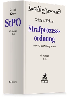 Abbildung von Schmitt / Köhler | Strafprozessordnung: StPO | 69. Auflage | 2026 | Band 6 | beck-shop.de