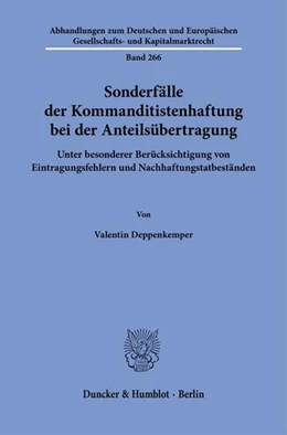 Abbildung von Deppenkemper | Sonderfälle der Kommanditistenhaftung bei der Anteilsübertragung | 1. Auflage | 2025 | beck-shop.de