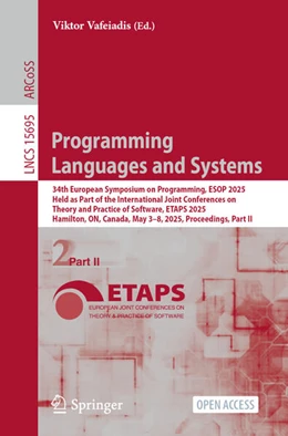 Abbildung von Vafeiadis | Programming Languages and Systems | 1. Auflage | 2025 | beck-shop.de