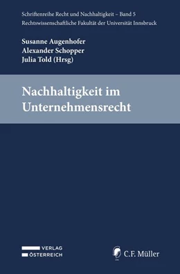 Abbildung von Augenhofer / Schopper | Nachhaltigkeit im Unternehmensrecht | 1. Auflage | 2025 | beck-shop.de