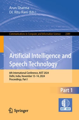 Abbildung von Sharma / Rani | Artificial Intelligence and Speech Technology | 1. Auflage | 2025 | beck-shop.de