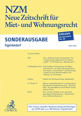 Abbildung von NZM Sonderausgabe »Eigenbedarf« | 1. Auflage | 2025 | beck-shop.de