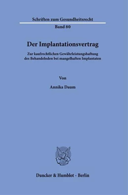 Abbildung von Daum | Der Implantationsvertrag | 1. Auflage | 2025 | beck-shop.de