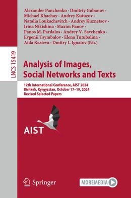 Abbildung von Panchenko / Gubanov | Analysis of Images, Social Networks and Texts | 1. Auflage | 2025 | beck-shop.de