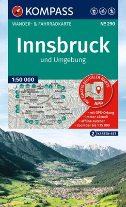 Abbildung von KOMPASS Wanderkarten-Set 290 Innsbruck und Umgebung (2 Karten) 1:50.000 | 2. Auflage | 2025 | beck-shop.de