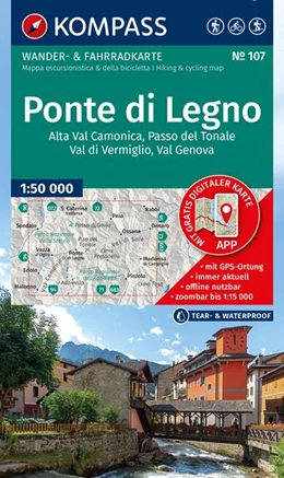 Abbildung von KOMPASS Wanderkarte 107 Ponte di Legno, Alta Val Camonica, Passo del Tonale, Val di Vermiglio, Val Genova 1:50.000 | 2. Auflage | 2025 | beck-shop.de