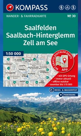 Abbildung von KOMPASS Wanderkarte 30 Saalfelden, Saalbach-Hinterglemm, Zell am See 1:50.000 | 2. Auflage | 2025 | beck-shop.de