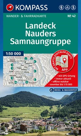 Abbildung von KOMPASS Wanderkarte 42 Landeck, Nauders, Samnaungruppe 1:50.000 | 2. Auflage | 2025 | beck-shop.de