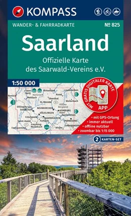 Abbildung von KOMPASS Wanderkarten-Set 825 Saarland, Offizielle Karte des Saarwald-Vereins e.V. (2 Karten) 1:50.000 | 2. Auflage | 2025 | beck-shop.de