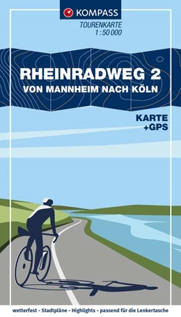 Abbildung von KOMPASS Fahrrad-Tourenkarte Rheinradweg 2, von Mannheim nach Köln 1:50.000 | 2. Auflage | 2025 | beck-shop.de