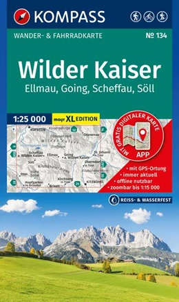 Abbildung von KOMPASS Wanderkarte 134 Wilder Kaiser - Ellmau - Going - Scheffau - Söll 1:25.000 | 1. Auflage | 2025 | beck-shop.de