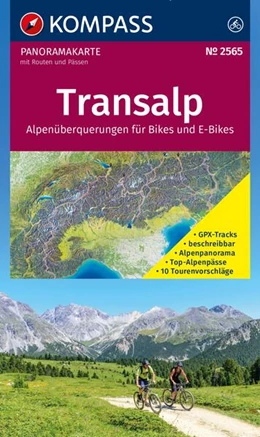 Abbildung von KOMPASS Radfernwegekarte Transalp Panoramakarte | 1. Auflage | 2025 | beck-shop.de