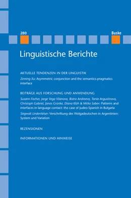 Abbildung von Steinbach / Meister | Linguistische Berichte Heft 280 | 1. Auflage | 2024 | beck-shop.de