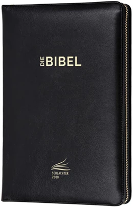Abbildung von Schlachter 2000 Bibel - Standardausgabe (Kalbsleder, Goldschnitt, mit Reißverschluss, schwarz) | 10. Auflage | 2024 | beck-shop.de