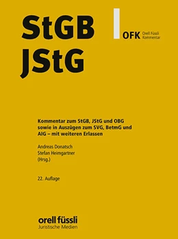 Abbildung von Donatsch / Isenring | StGB/JStG Kommentar | 22. Auflage | 2025 | beck-shop.de