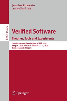 Abbildung von Protzenko / Raad | Verified Software. Theories, Tools and Experiments | 1. Auflage | 2025 | beck-shop.de