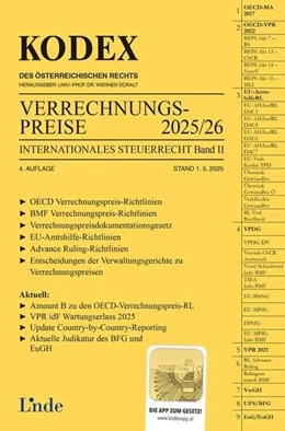 Abbildung von Macho / Doralt | KODEX Verrechnungspreise 2025/26 | 4. Auflage | 2025 | beck-shop.de