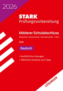 Abbildung von STARK Lösungen zu Deutsch E-Kurs - Mittlerer Schulabschluss (MSA) 2026 NRW - Prüfungsvorbereitung | 22. Auflage | 2025 | beck-shop.de