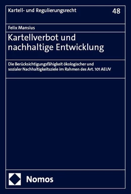 Abbildung von Mansius | Kartellverbot und nachhaltige Entwicklung | 1. Auflage | 2025 | beck-shop.de
