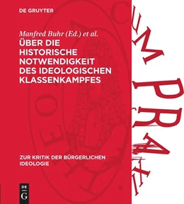 Abbildung von Buhr / Gedo | Über die historische Notwendigkeit des ideologischen Klassenkampfes | 1. Auflage | 1976 | beck-shop.de