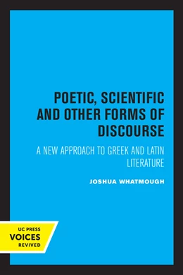Abbildung von Whatmough | Poetic, Scientific and Other Forms of Discourse | 1. Auflage | 2024 | beck-shop.de