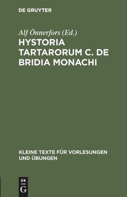 Abbildung von Önnerfors | Hystoria Tartarorum C. de Bridia Monachi | 1. Auflage | 2019 | beck-shop.de