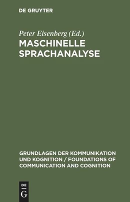 Abbildung von Eisenberg | Maschinelle Sprachanalyse | 1. Auflage | 2017 | beck-shop.de