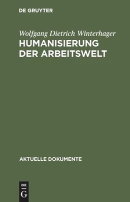 Abbildung von Winterhager | Humanisierung der Arbeitswelt | 1. Auflage | 2019 | beck-shop.de