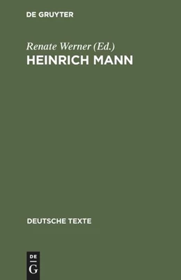 Abbildung von Werner | Heinrich Mann | 1. Auflage | 2017 | beck-shop.de