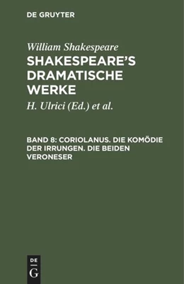 Abbildung von Schlegel / Tieck | Coriolanus. Die Komödie der Irrungen. Die beiden Veroneser | 2. Auflage | 2018 | beck-shop.de
