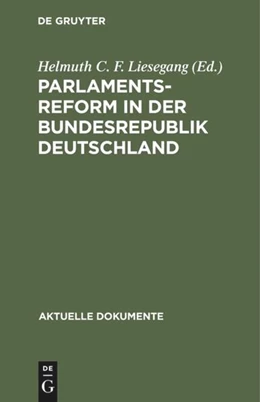 Abbildung von Liesegang | Parlamentsreform in der Bundesrepublik Deutschland | 1. Auflage | 2019 | beck-shop.de