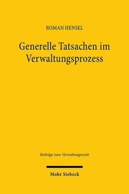 Abbildung von Hensel | Generelle Tatsachen im Verwaltungsprozess | 1. Auflage | 2025 | beck-shop.de