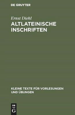 Abbildung von Diehl | Altlateinische Inschriften | 4. Auflage | 2018 | beck-shop.de