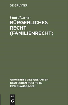 Abbildung von Posener | Bürgerliches Recht (Familienrecht) | 2. Auflage | 2018 | beck-shop.de